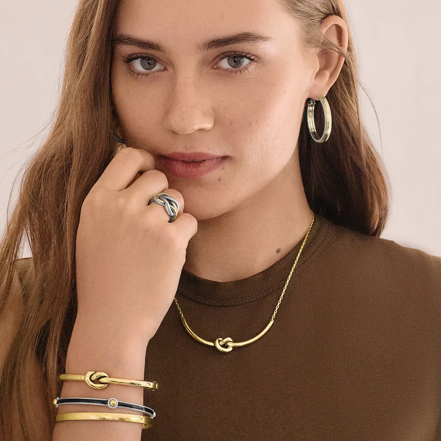 Interlok Single Knot Hinged Bangle - JF0316