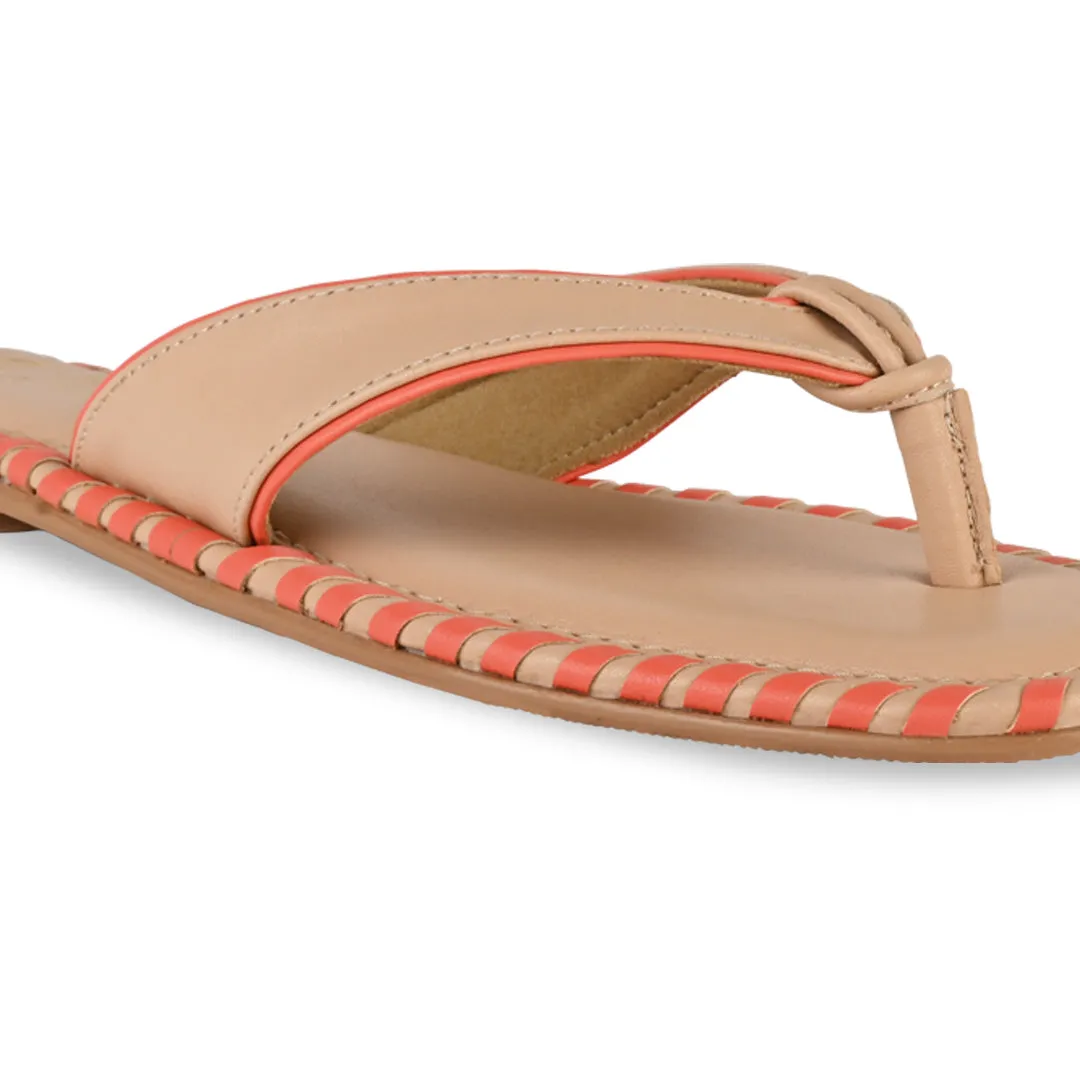 Intertwined Orange Thong Flats