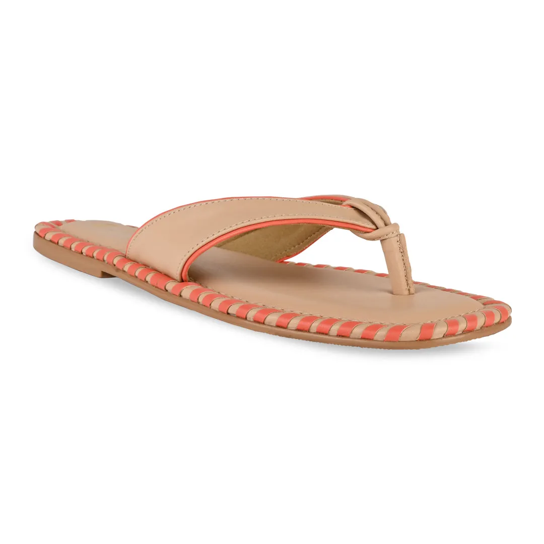 Intertwined Orange Thong Flats