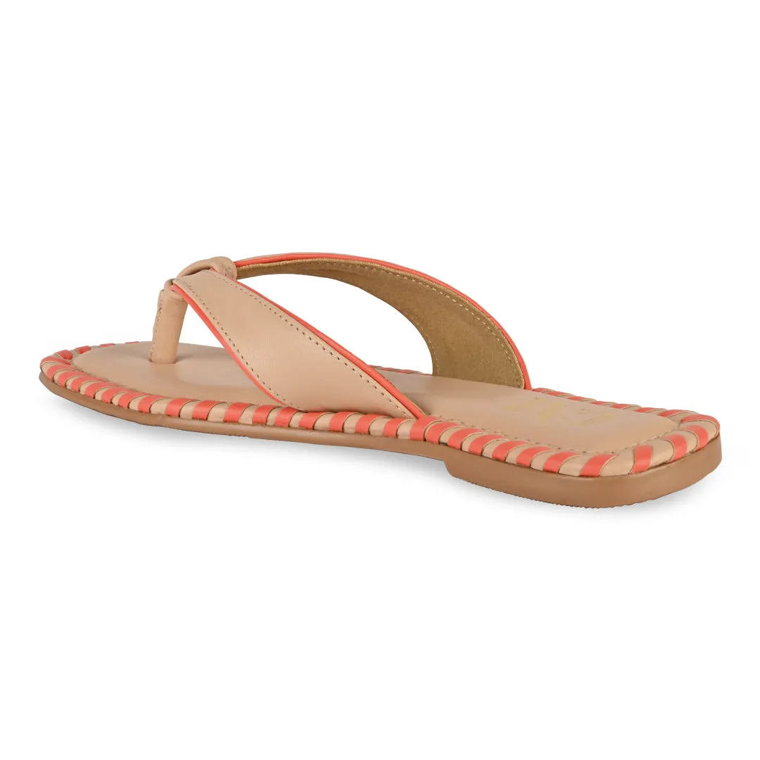 Intertwined Orange Thong Flats