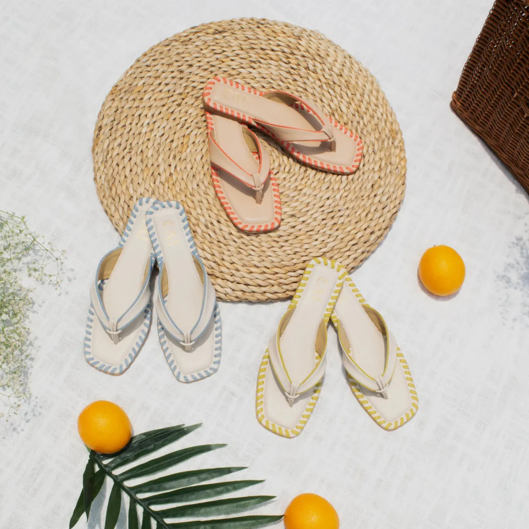 Intertwined Orange Thong Flats