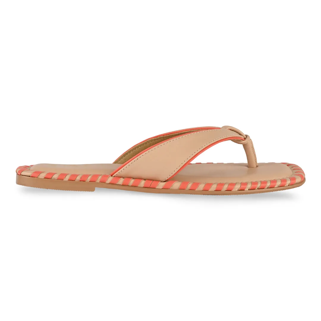 Intertwined Orange Thong Flats