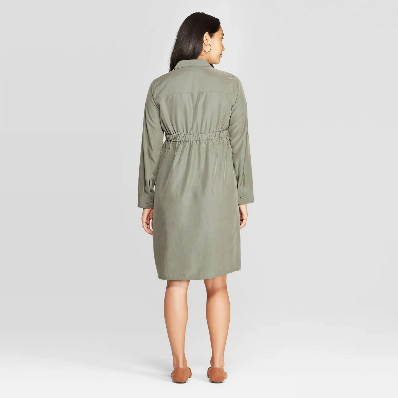 Isabel Maternity by Ingrid & Isabel Long Sleeve Sandwashed Shirtdress