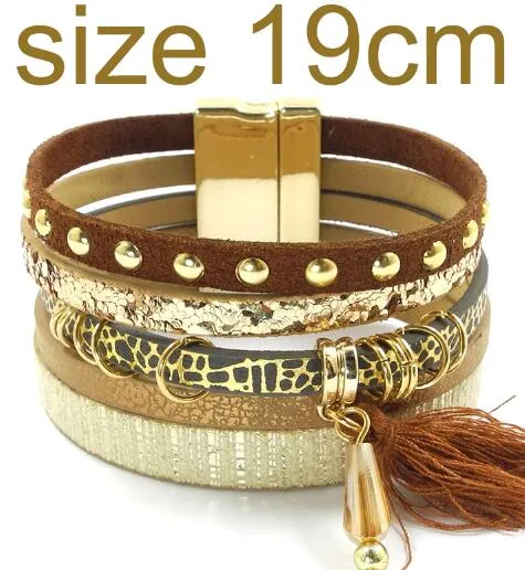Jewellery - Bohemian Leather Multi-layer Charm Bracelet - 6 colours