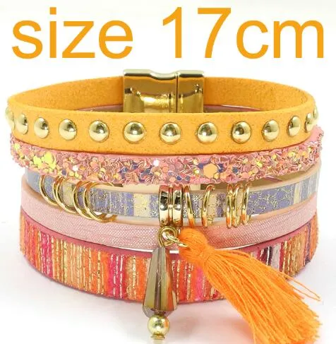 Jewellery - Bohemian Leather Multi-layer Charm Bracelet - 6 colours