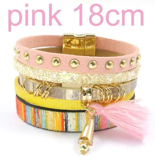 Jewellery - Bohemian Leather Multi-layer Charm Bracelet - 6 colours