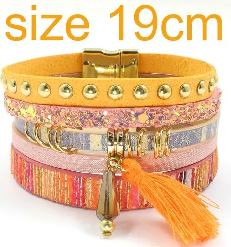 Jewellery - Bohemian Leather Multi-layer Charm Bracelet - 6 colours