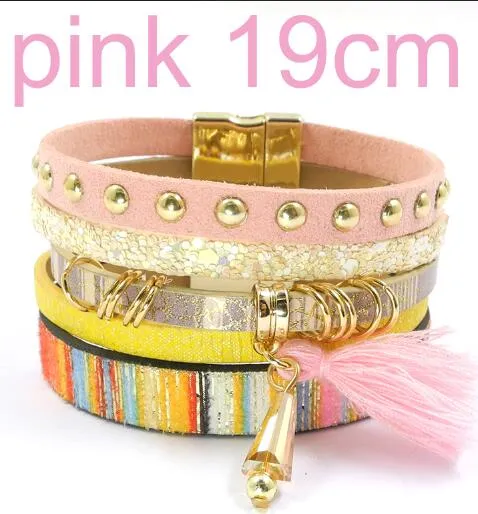 Jewellery - Bohemian Leather Multi-layer Charm Bracelet - 6 colours