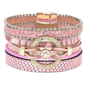 Jewellery - Leather Multilayer Charm Bracelet