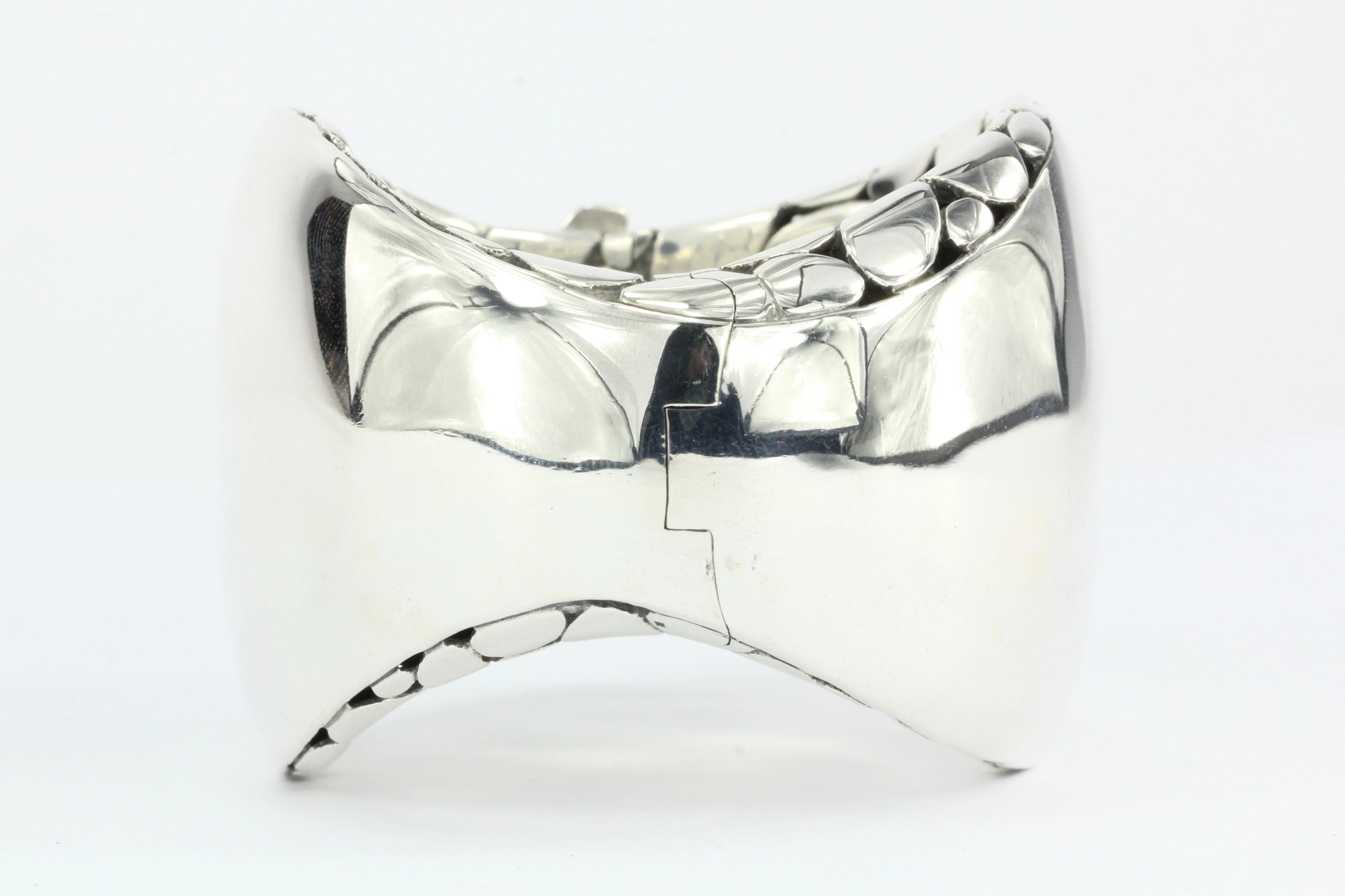 John Hardy Sterling Silver Kali Lined Hinged Bangle Bracelet