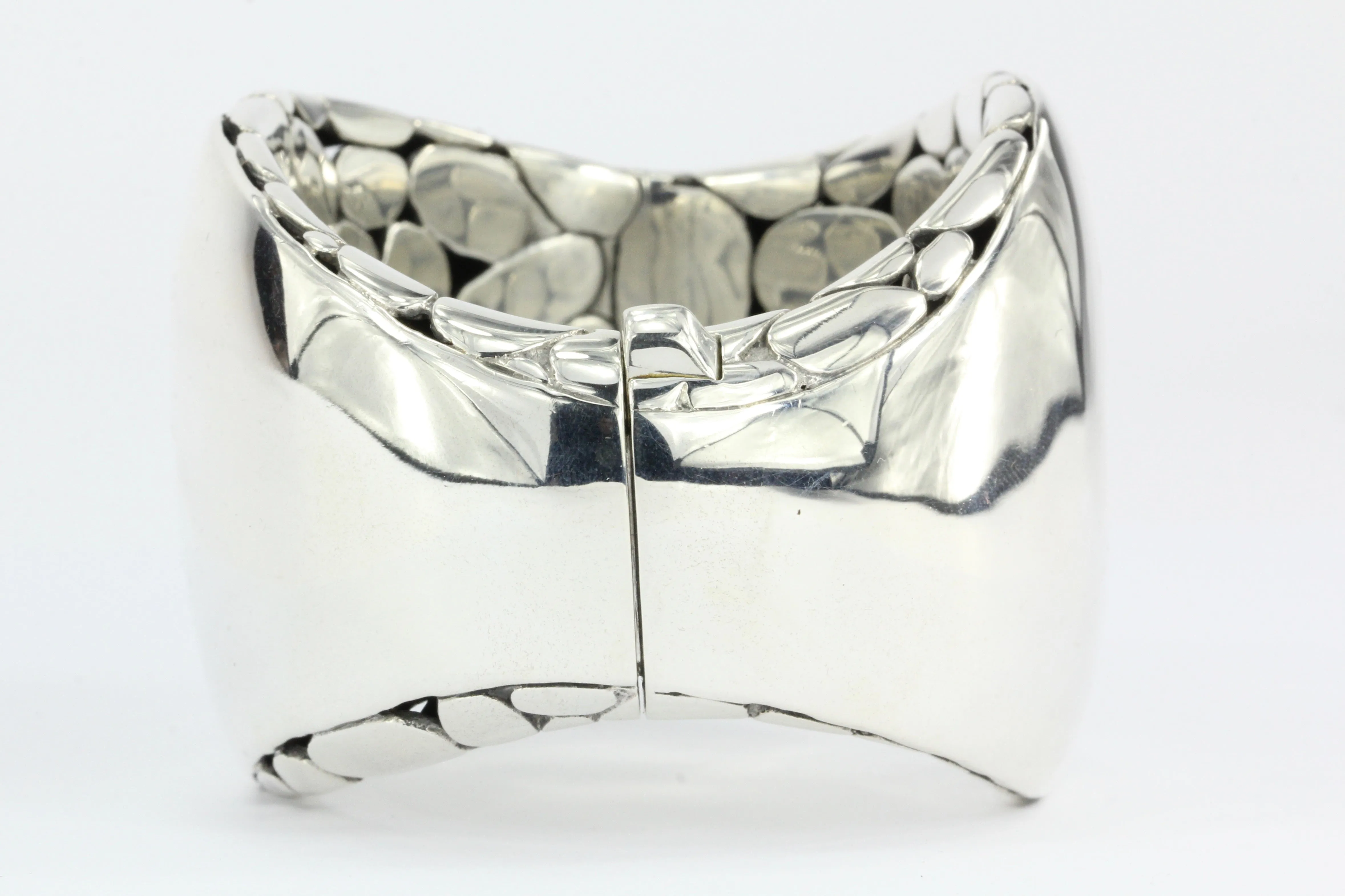 John Hardy Sterling Silver Kali Lined Hinged Bangle Bracelet