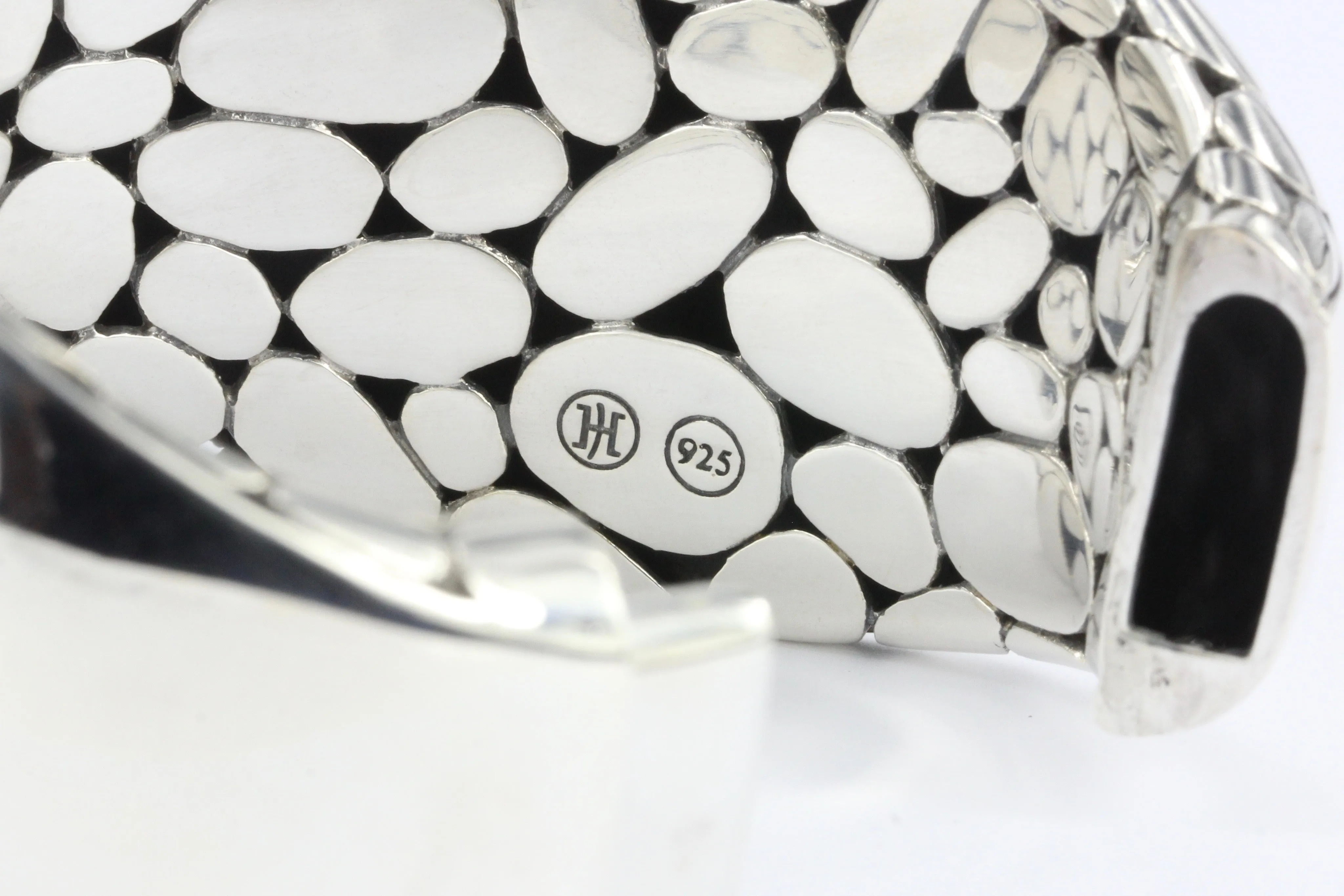 John Hardy Sterling Silver Kali Lined Hinged Bangle Bracelet