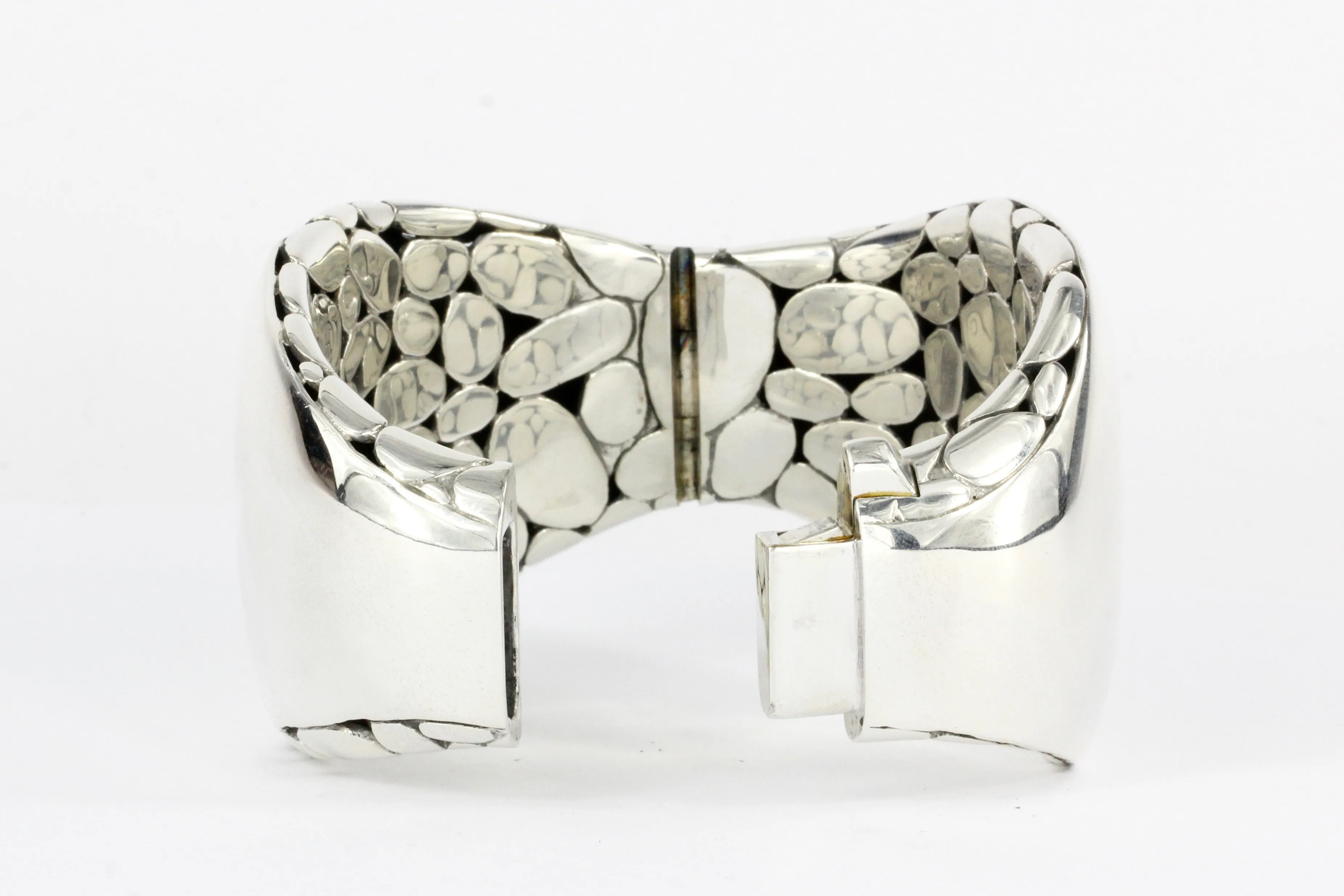 John Hardy Sterling Silver Kali Lined Hinged Bangle Bracelet