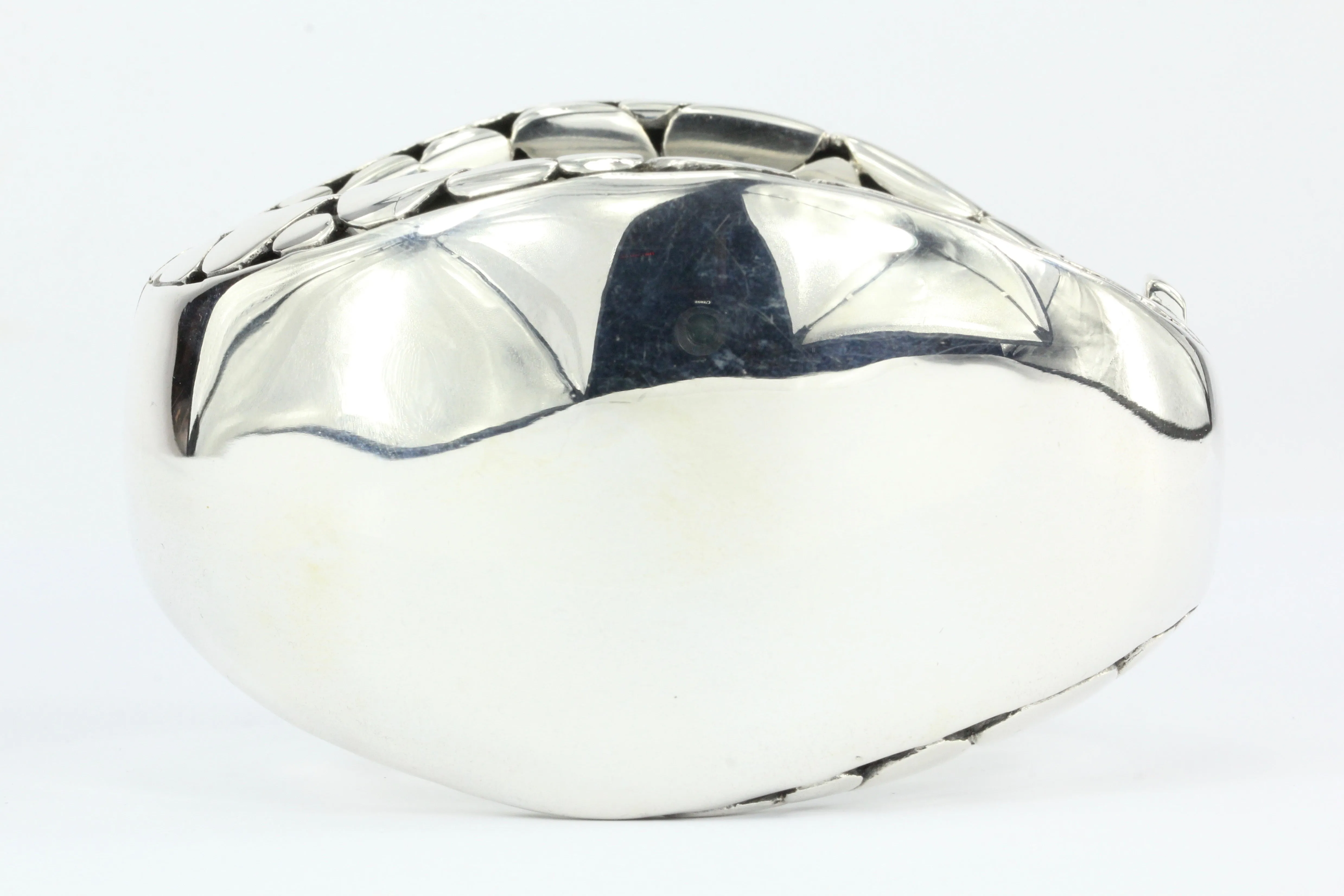 John Hardy Sterling Silver Kali Lined Hinged Bangle Bracelet