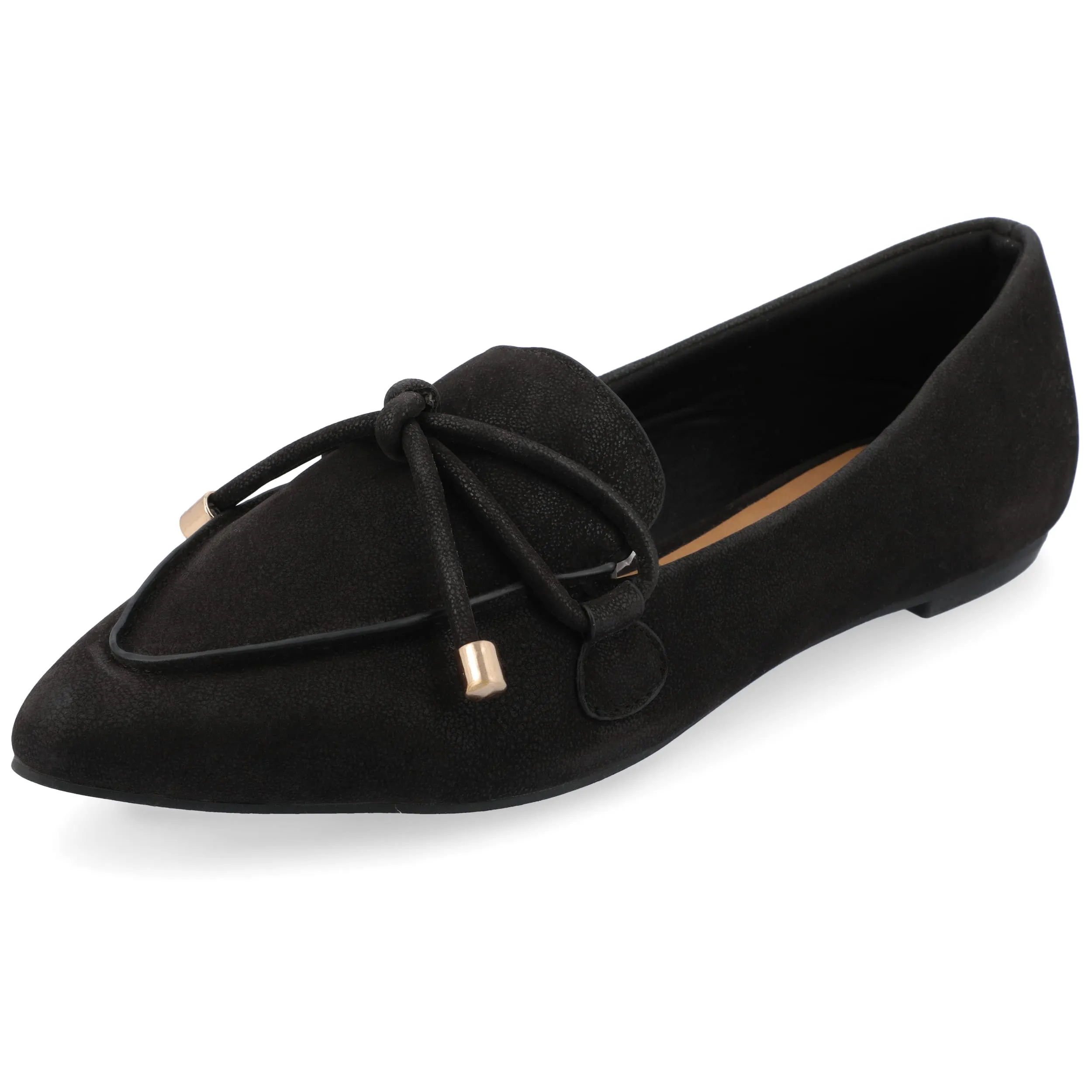 Journee Womens Muriel Slip On Pointed Toe Loafer Dress Flats