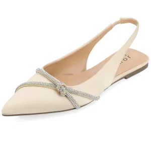 Journee Womens Rebbel Sling Back Pointed Toe Evening Dress Flats