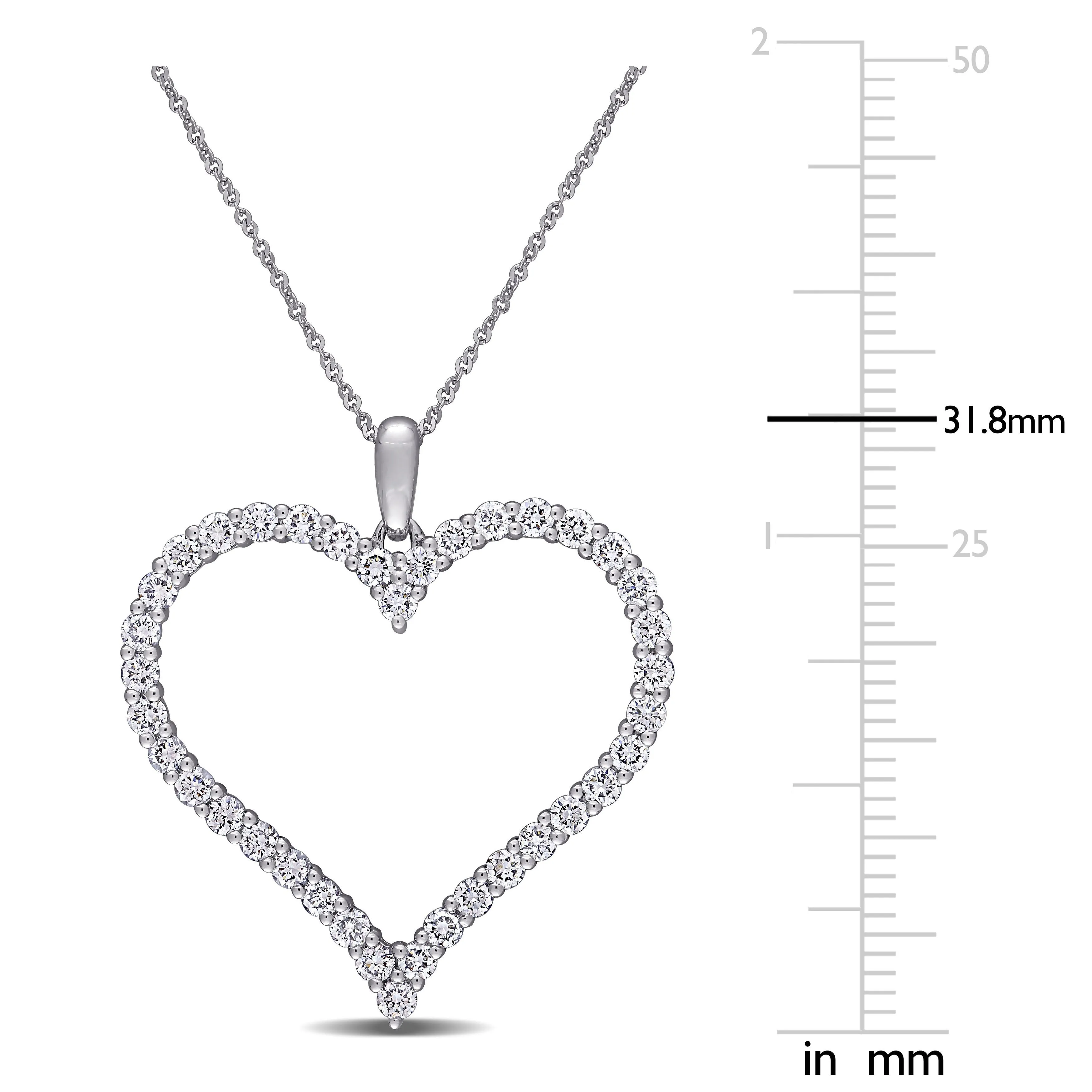 Jumbo Open Heart Pendant Lab Grown Diamond