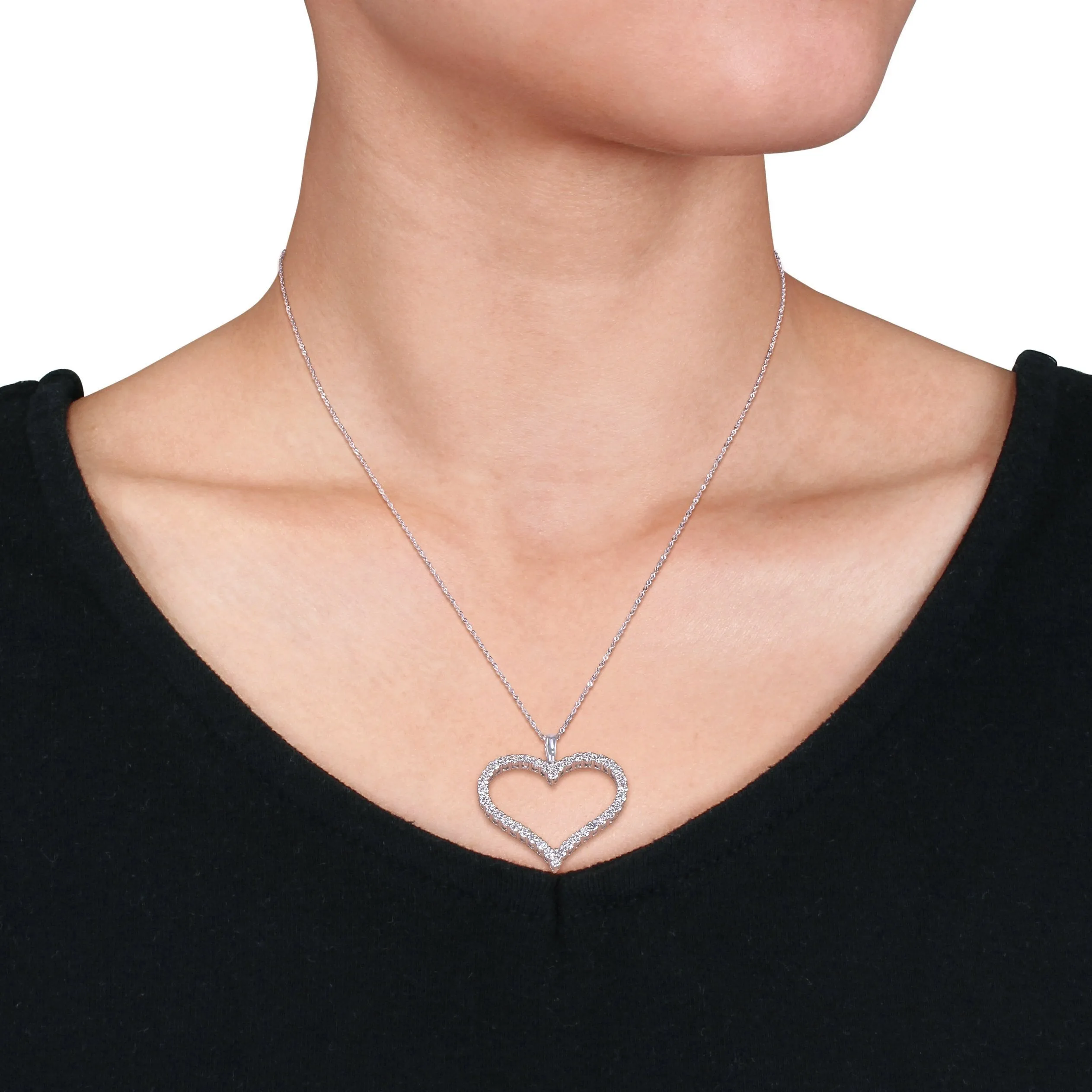 Jumbo Open Heart Pendant Lab Grown Diamond