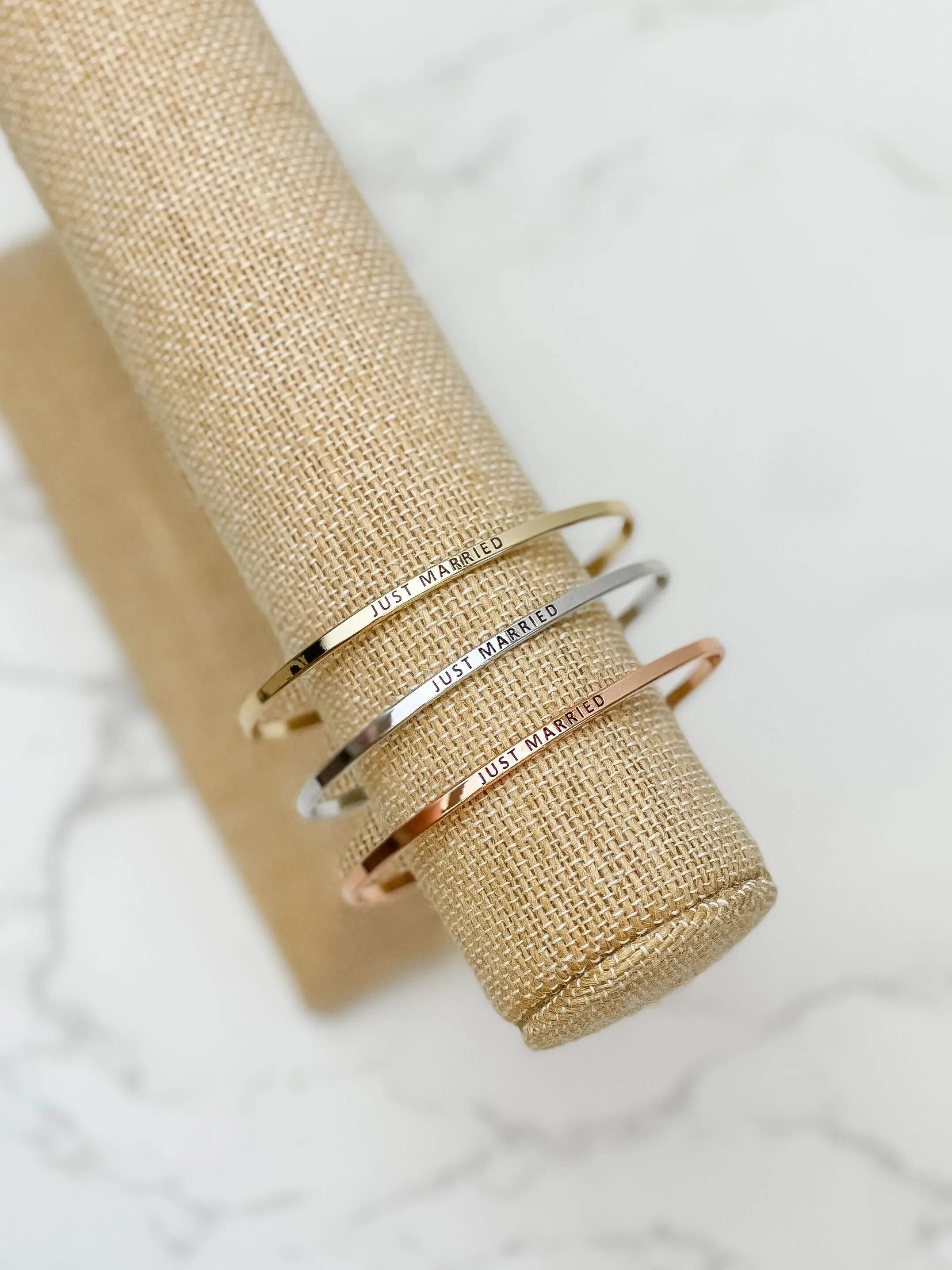'Just Married' Cuff Bracelets