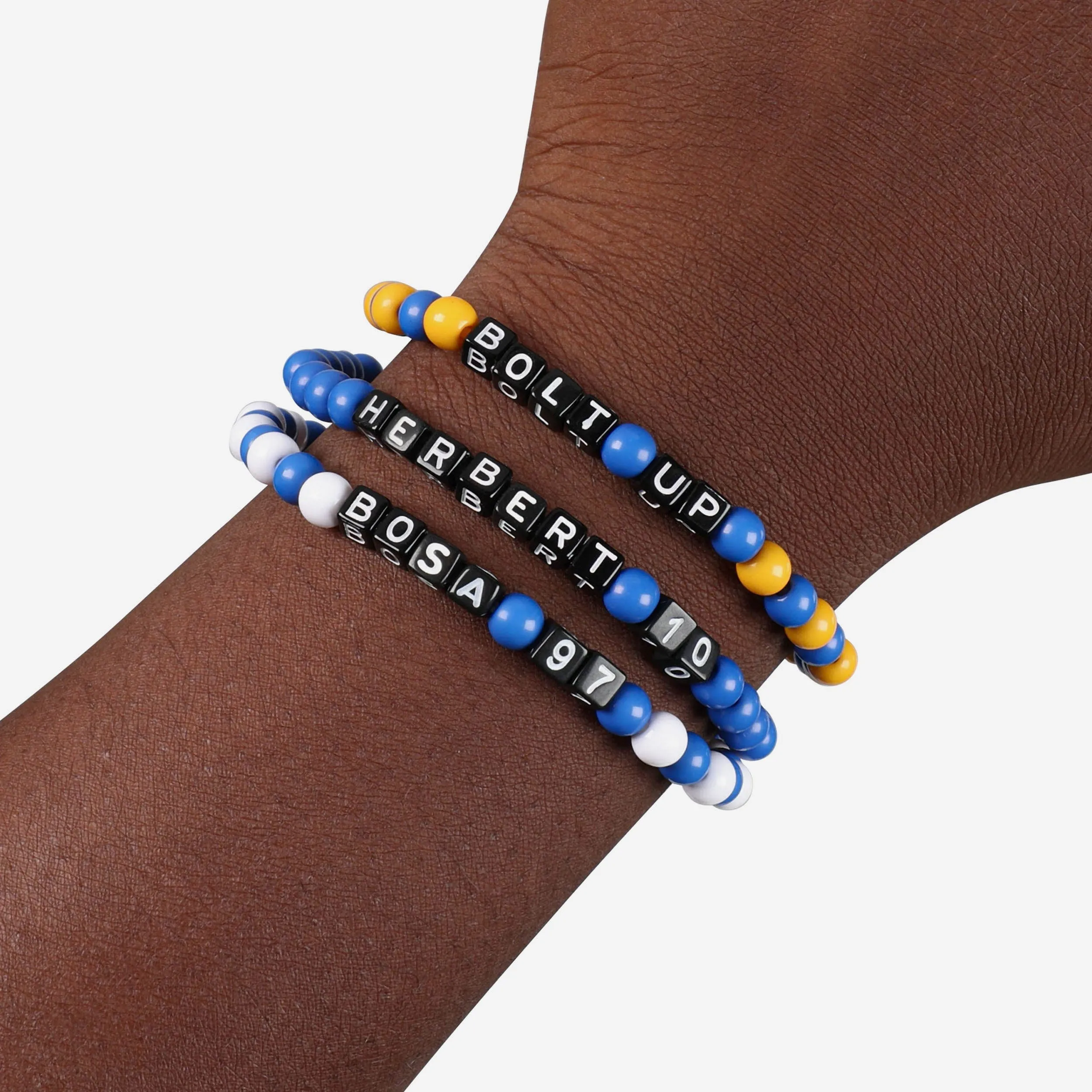 Justin Herbert & Joey Bosa Los Angeles Chargers 3 Pack Player Beaded Friendship Bracelet