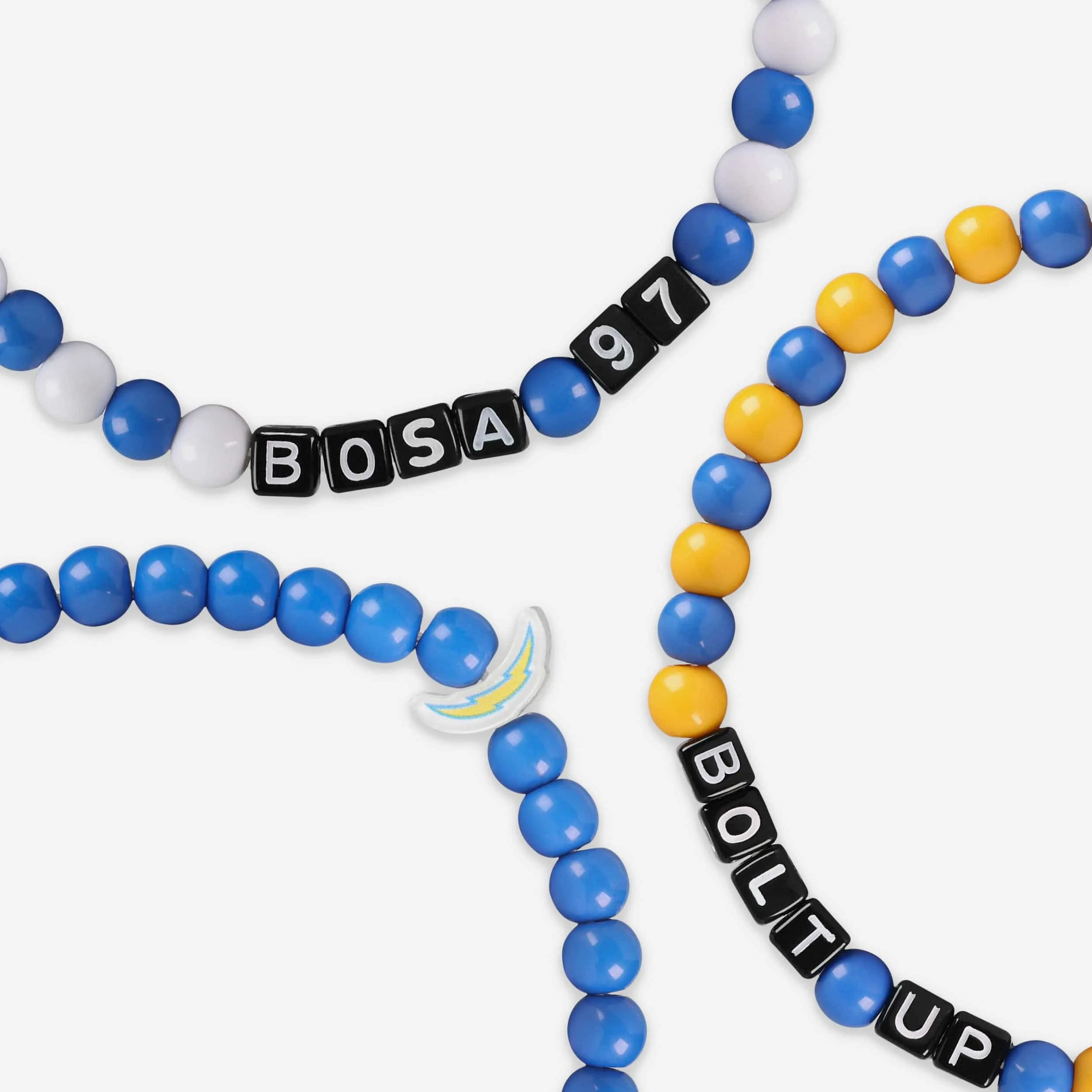 Justin Herbert & Joey Bosa Los Angeles Chargers 3 Pack Player Beaded Friendship Bracelet