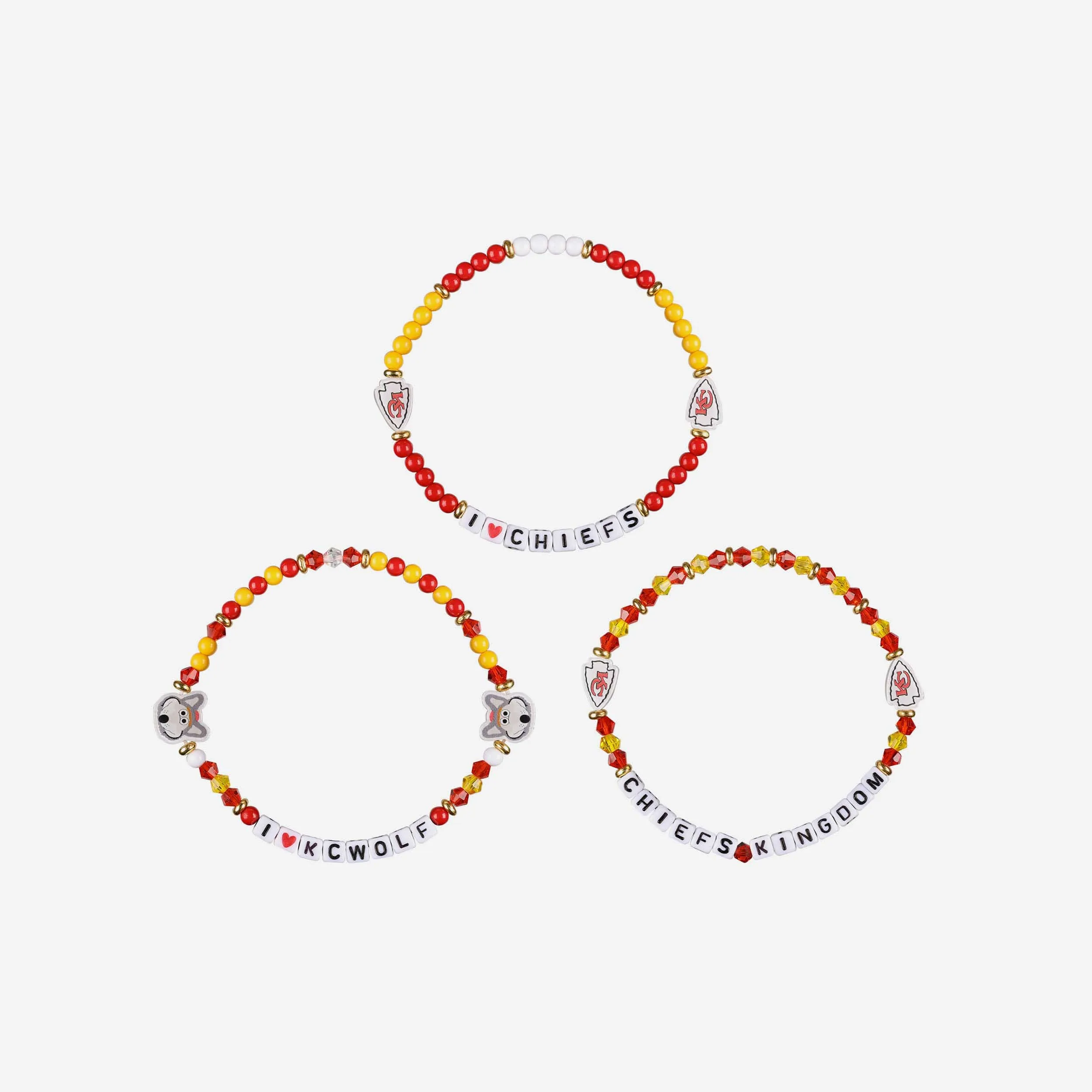 Kansas City Chiefs 3 Pack Friendship Bracelet
