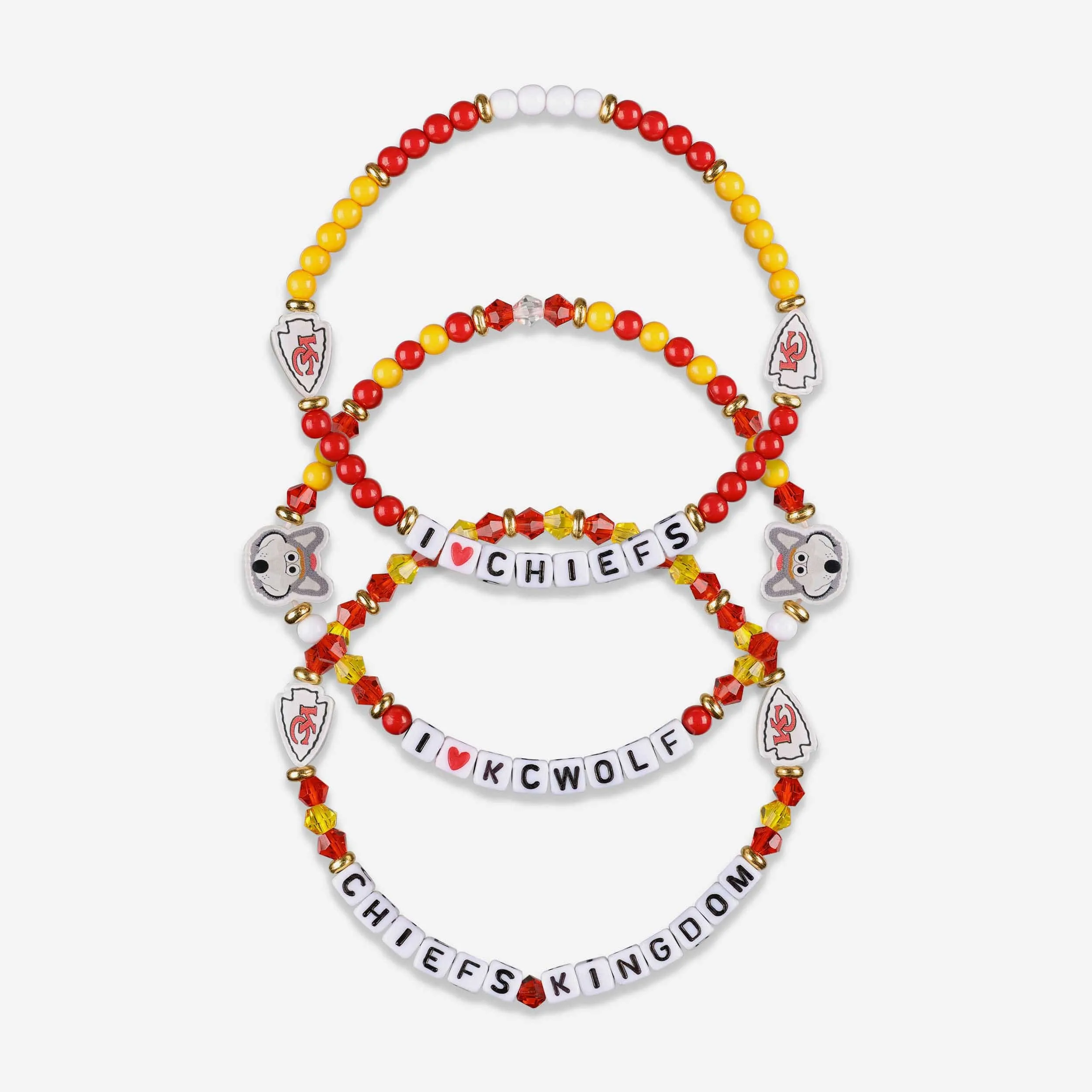 Kansas City Chiefs 3 Pack Friendship Bracelet
