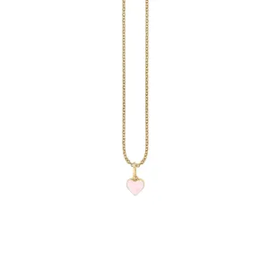 Kids Collection Gold & Enamel Mini Heart Charm Necklace