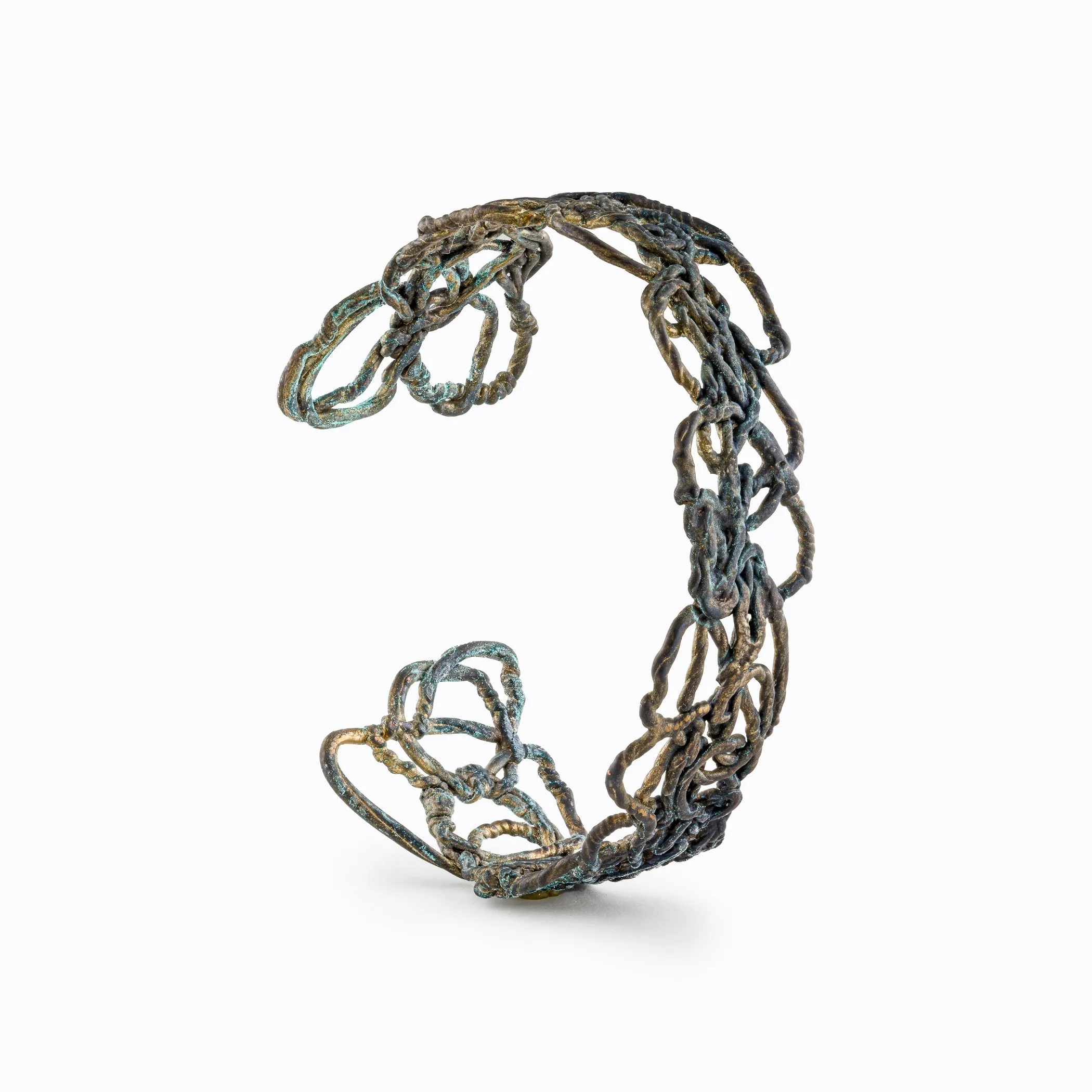 Knitted Oxidized Silver Cuff
