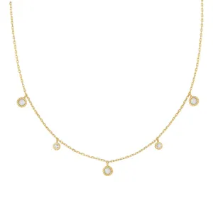 Kyoto Opal Station Necklace in Gold Plated Sterling Silver
