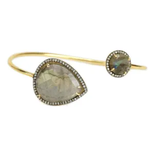 Labradorite Semi Precious Two Stone Bracelet