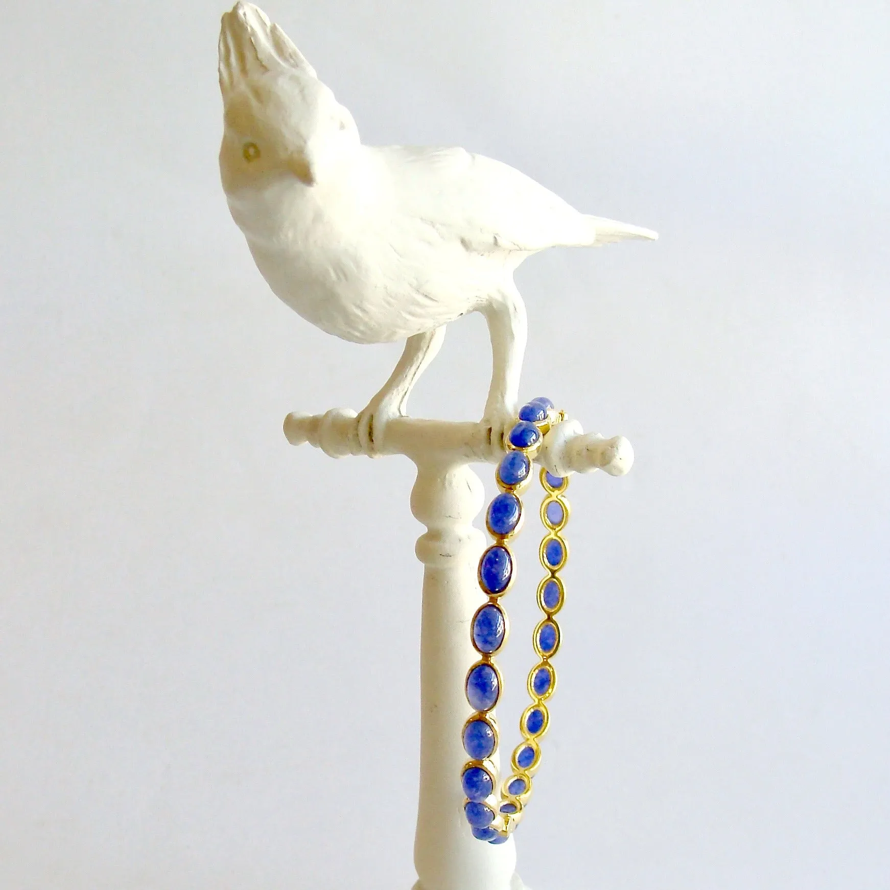 Lapis Hinged Stacking Bracelet - Darby Lapis Bracelet
