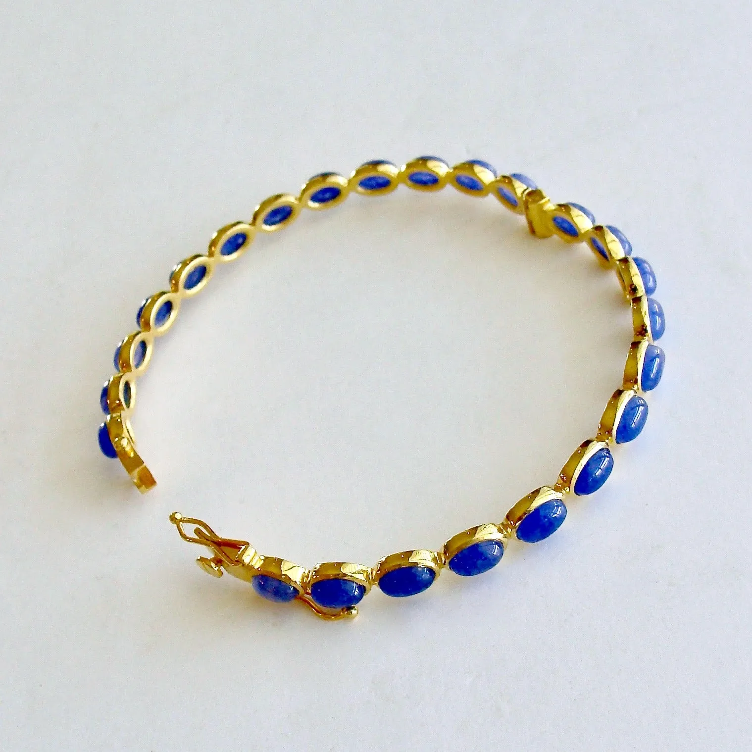 Lapis Hinged Stacking Bracelet - Darby Lapis Bracelet