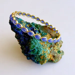 Lapis Hinged Stacking Bracelet - Darby Lapis Bracelet