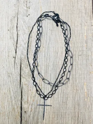 Layered Cross Necklace