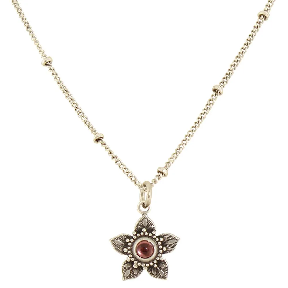 Layered Crystal Flower Necklace: B