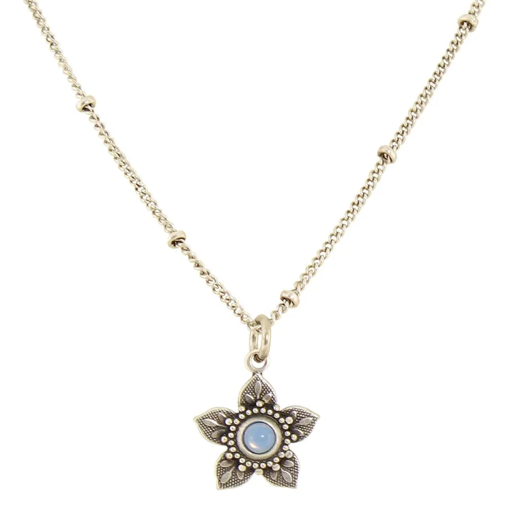 Layered Crystal Flower Necklace: B