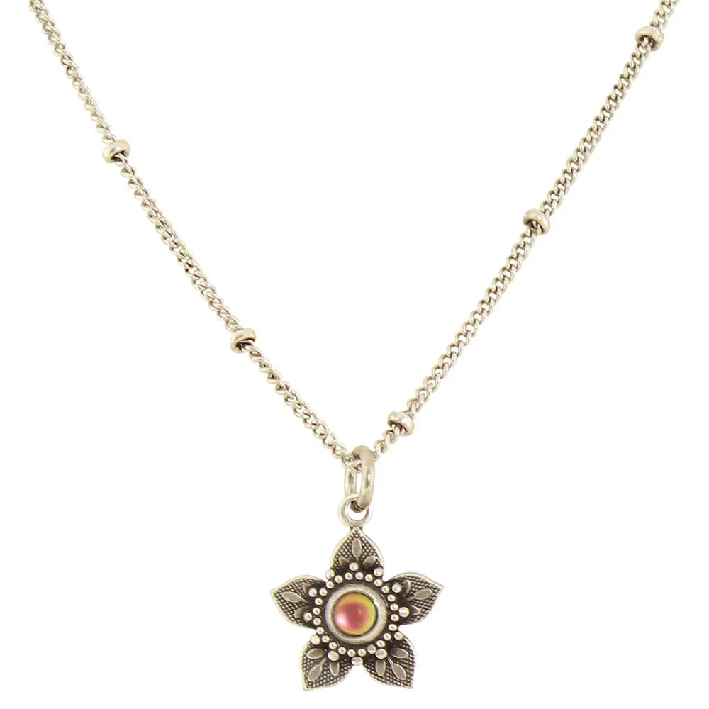 Layered Crystal Flower Necklace: B