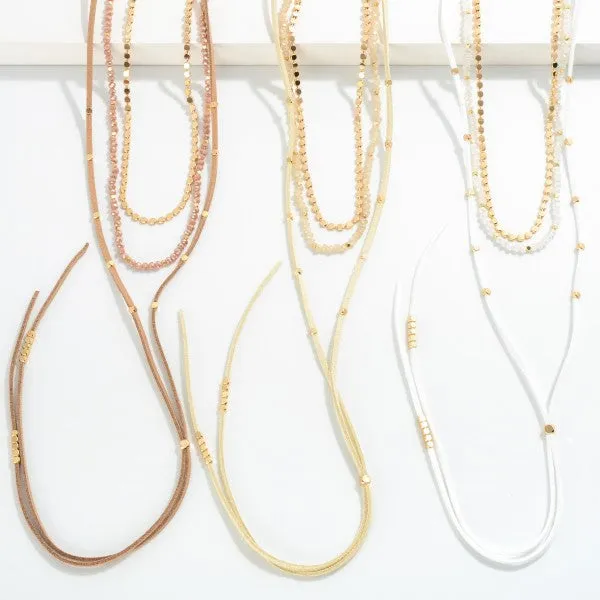 Layered Necklace with Leather Tassel