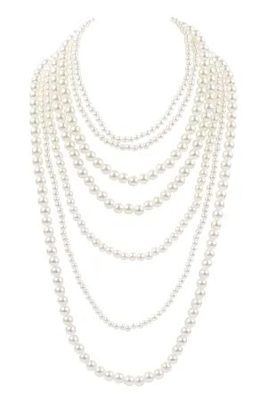LAYERED PEARL BEADS NECKLACE