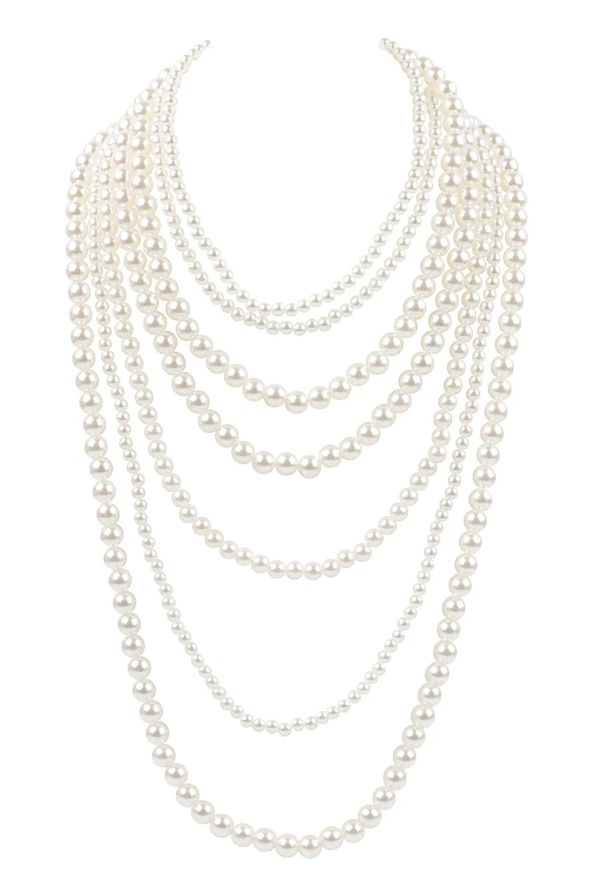 LAYERED PEARL BEADS NECKLACE