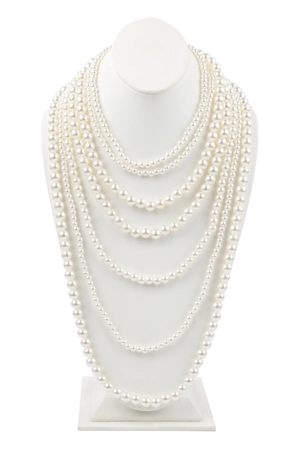 LAYERED PEARL BEADS NECKLACE