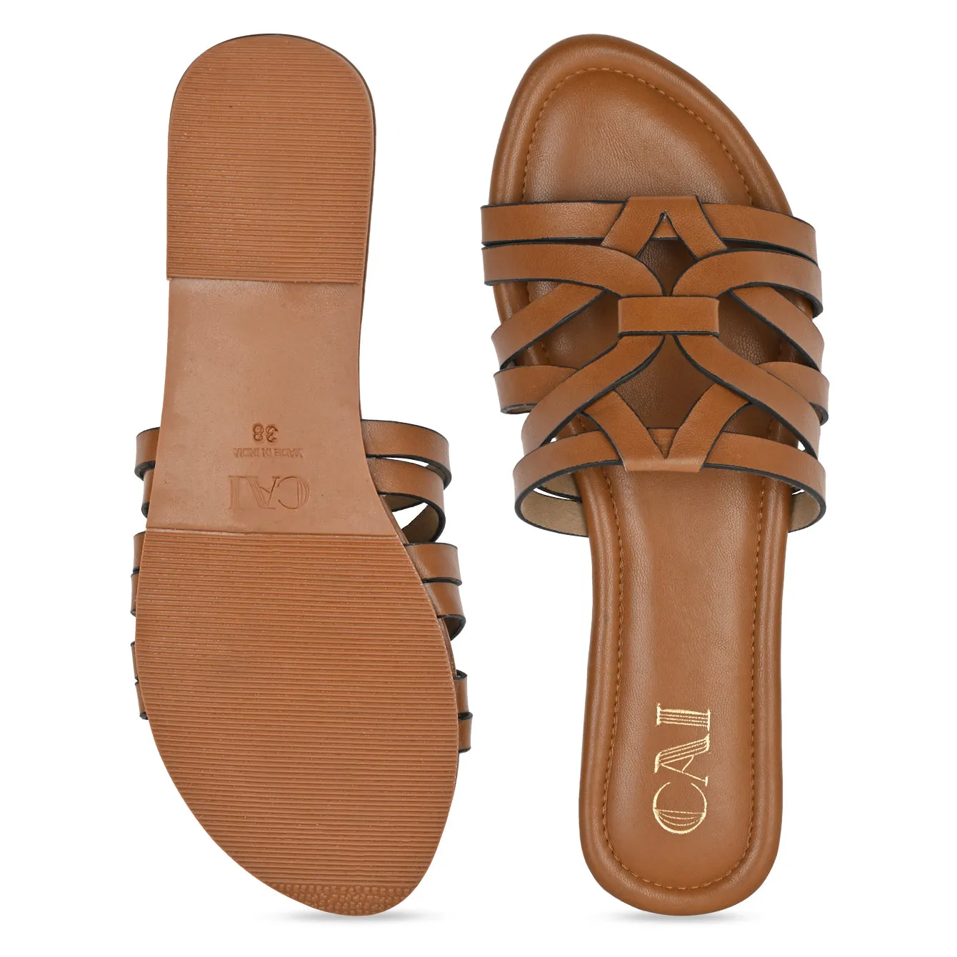 Lazercut Tan Flats