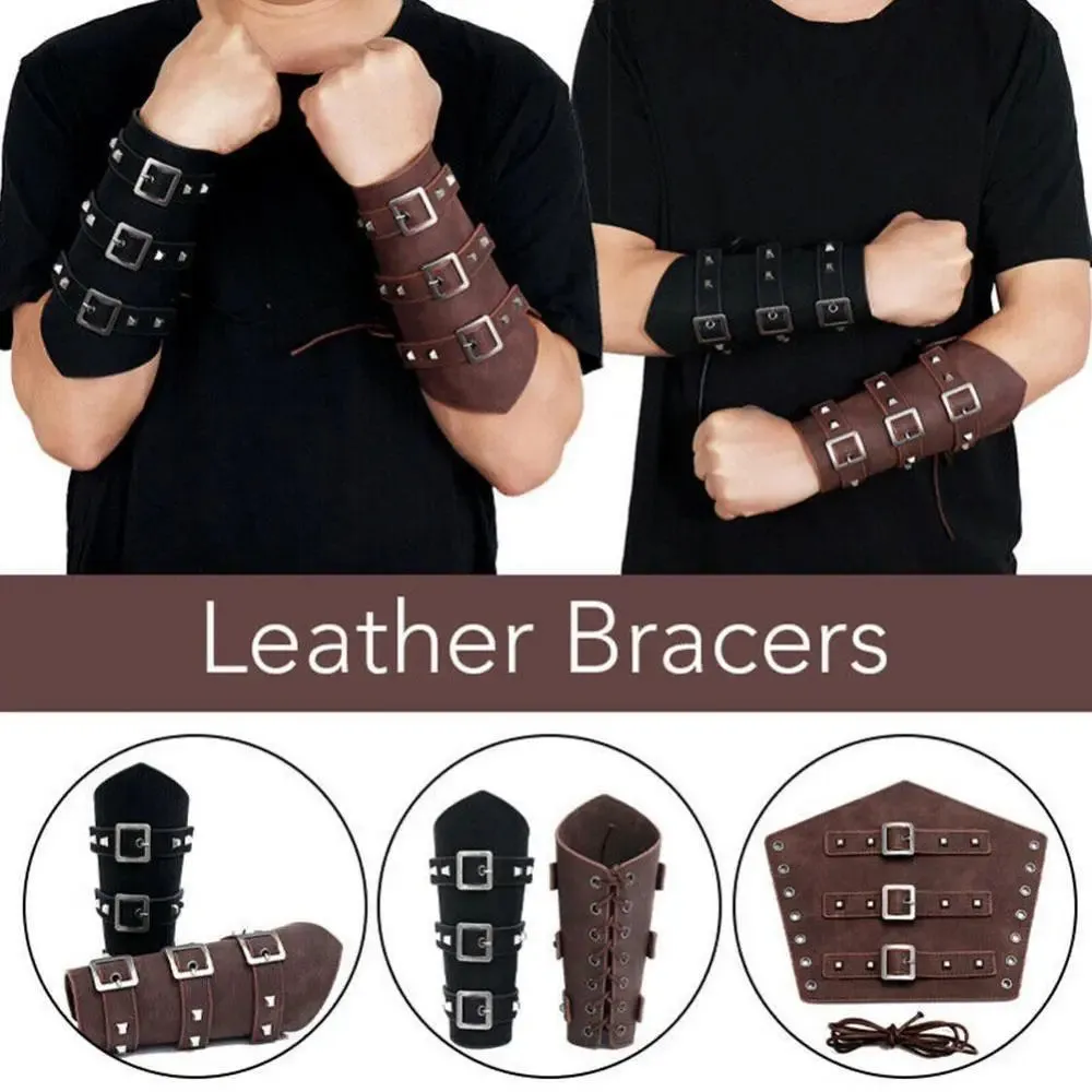 Leather Armor Arm Viking Bangles Knight Gauntlet Wristband
