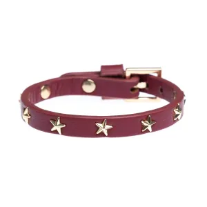 LEATHER STAR STUD BRACELET MINI OX RED