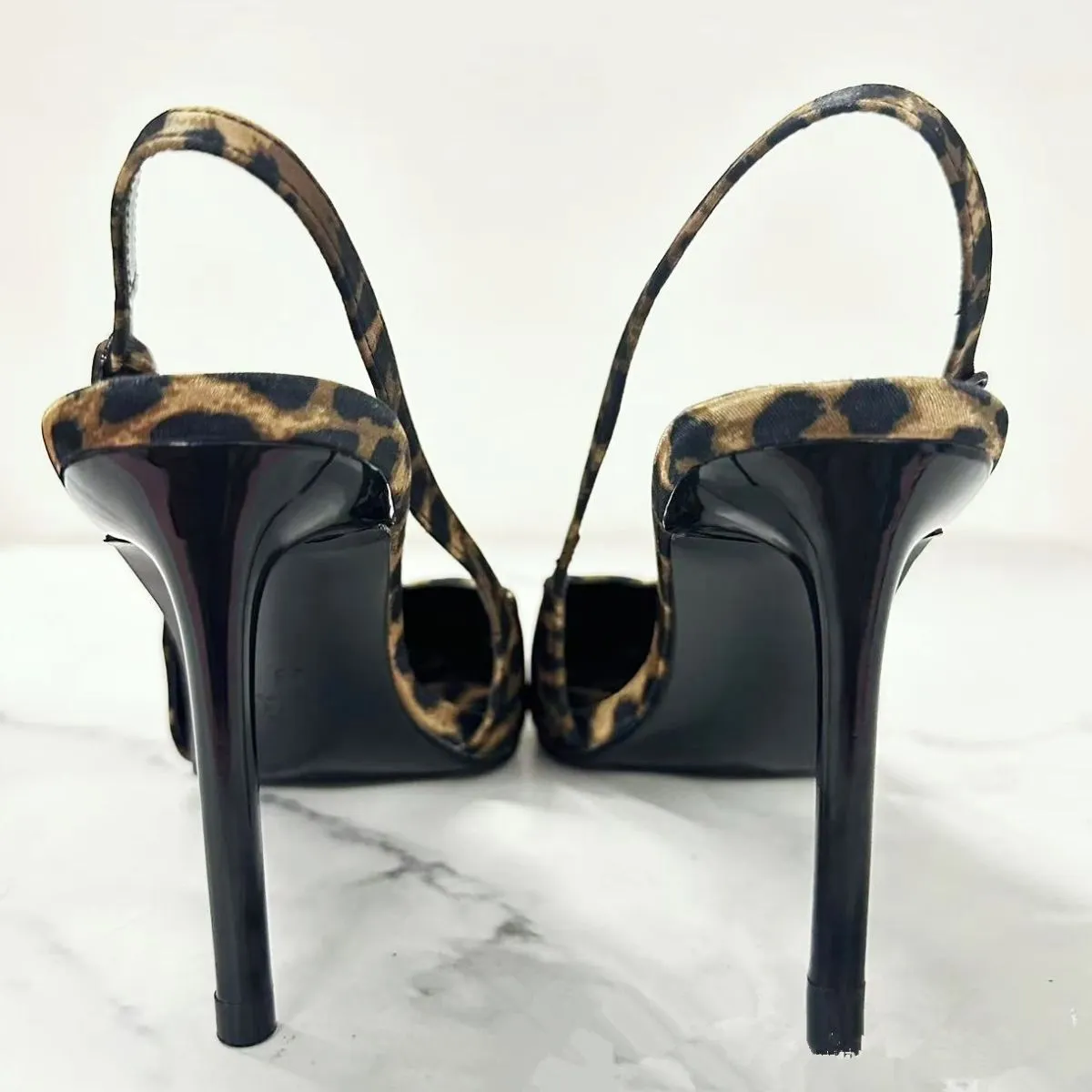 Leopard Slingback Pointed Toe Pumps