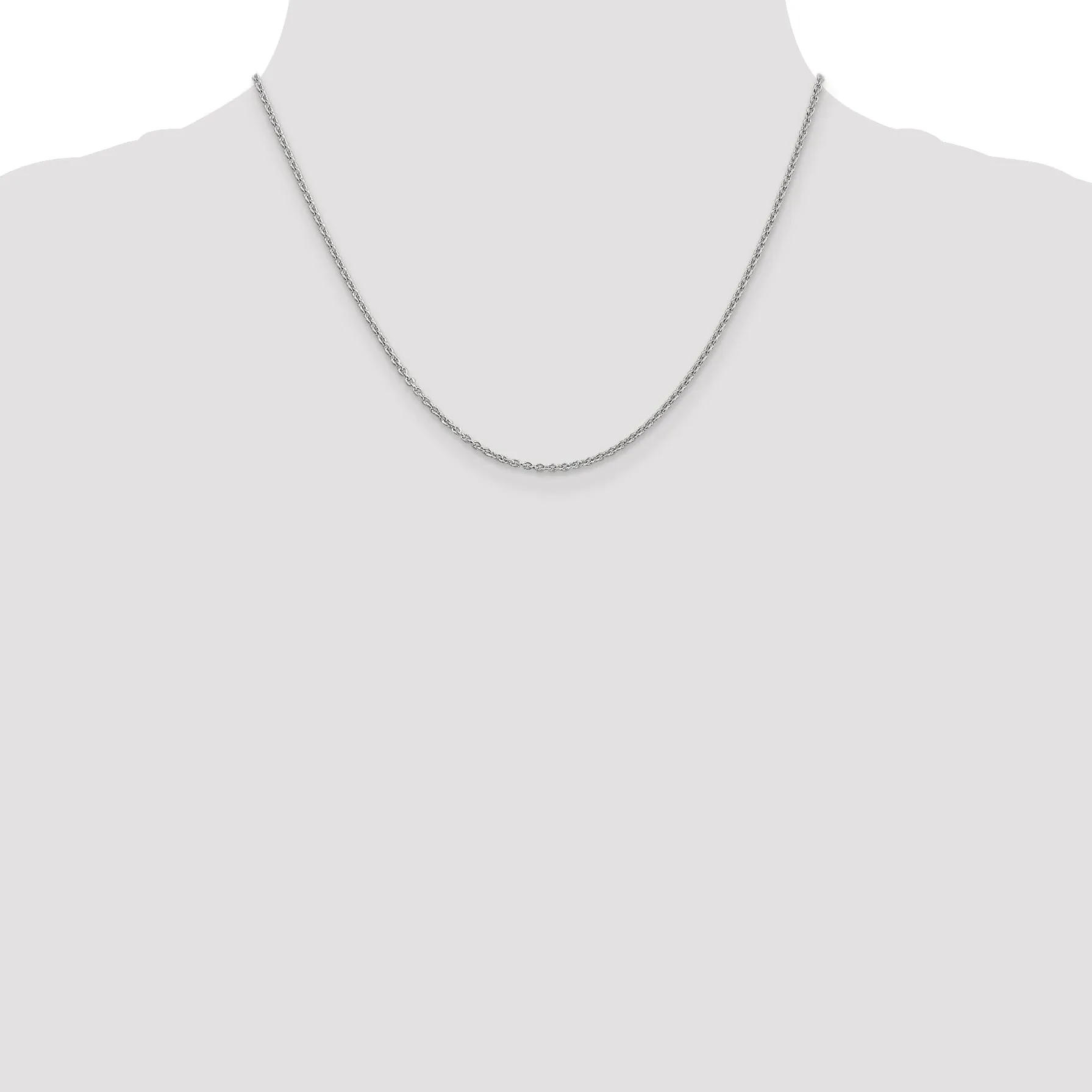 Leslie 14K White Gold 1.8 mm Round Cable Chain