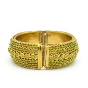 Light Green Rhinestone and Seed Beads Boho Style Bracelet #FW-VB06J0248GREEN