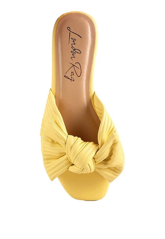 Little Jane Textured Bow Yellow Slider Flats