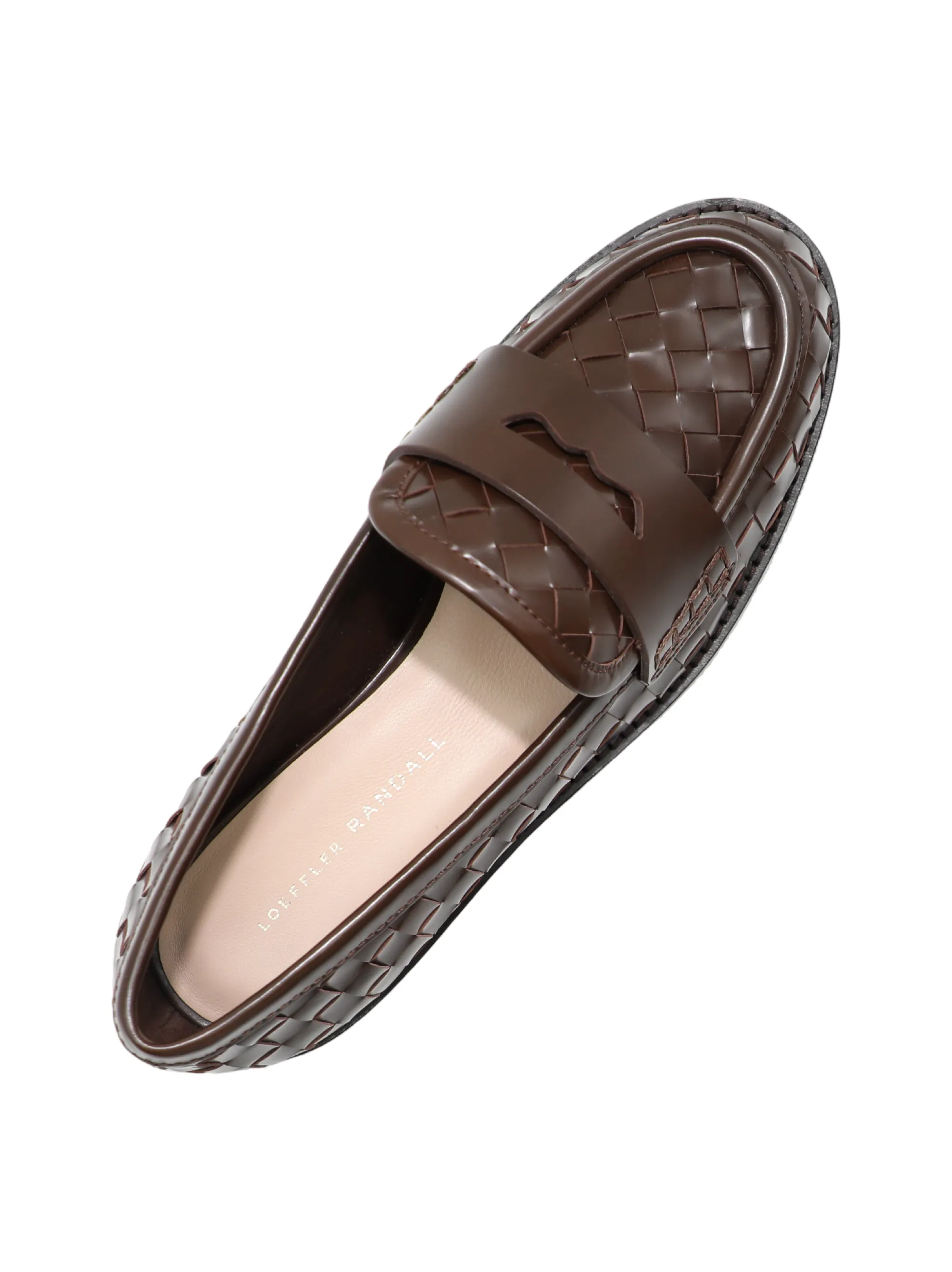Loeffler Randall Rachel Woven Leather Loafer in Espresso